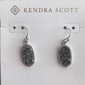 Kendra Scott Lee Drop Earrings - Platinum Drusy